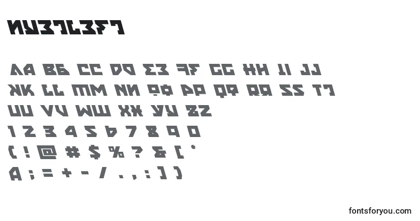Schriftart Nyetleft (135863) – Alphabet, Zahlen, spezielle Symbole