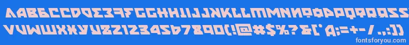 フォントnyetleft – ピンクの文字、青い背景