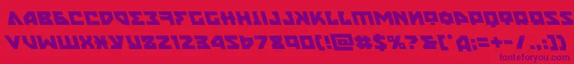 フォントnyetleft – 赤い背景に紫のフォント