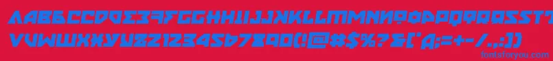 nyetsemital Font – Blue Fonts on Red Background