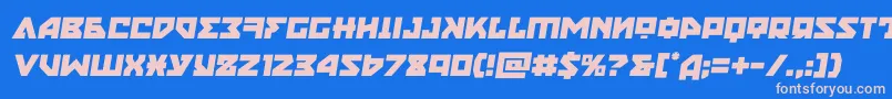 フォントnyetsemital – ピンクの文字、青い背景