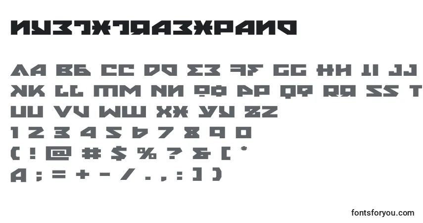 Nyetxtraexpand (135866)-fontti – aakkoset, numerot, erikoismerkit