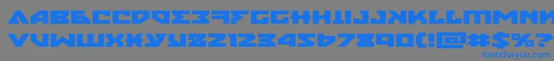 nyetxtraexpand-Schriftart – Blaue Schriften auf grauem Hintergrund