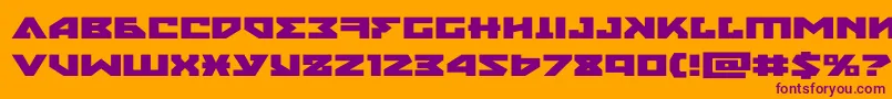 フォントnyetxtraexpand – オレンジの背景に紫のフォント