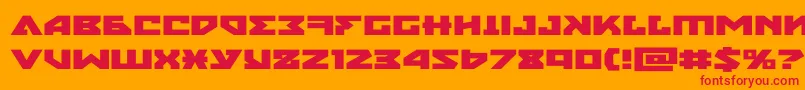 nyetxtraexpand-Schriftart – Rote Schriften auf orangefarbenem Hintergrund