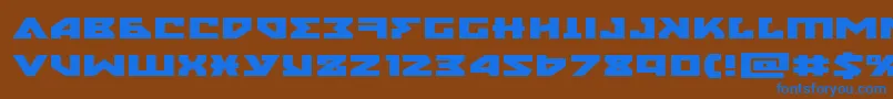 Czcionka nyetxtraexpand – niebieskie czcionki na brązowym tle