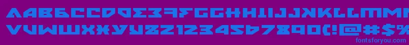 nyetxtraexpand-Schriftart – Blaue Schriften auf violettem Hintergrund
