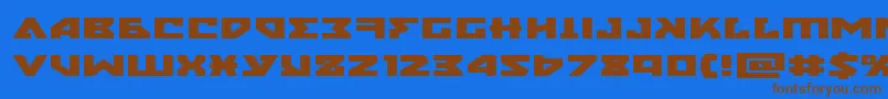 nyetxtraexpand-Schriftart – Braune Schriften auf blauem Hintergrund