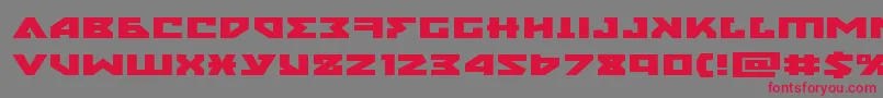 フォントnyetxtraexpand – 赤い文字の灰色の背景