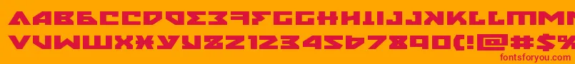 nyetxtraexpand-Schriftart – Rote Schriften auf orangefarbenem Hintergrund