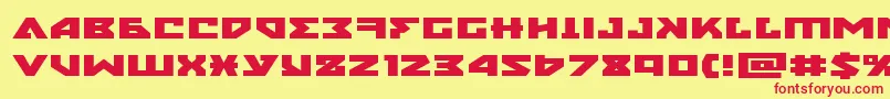 フォントnyetxtraexpand – 赤い文字の黄色い背景