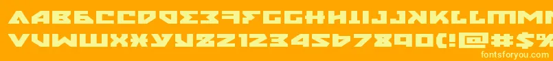 Fonte nyetxtraexpand – fontes amarelas em um fundo laranja