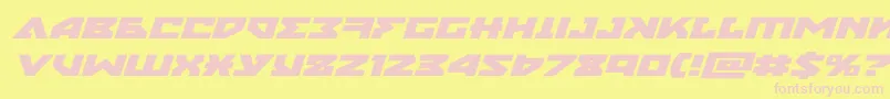 フォントnyetxtraexpandital – ピンクのフォント、黄色の背景