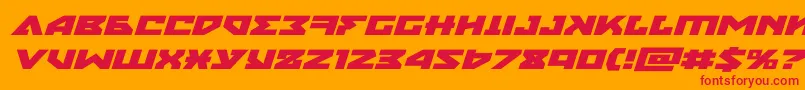 nyetxtraexpandital Font – Red Fonts on Orange Background
