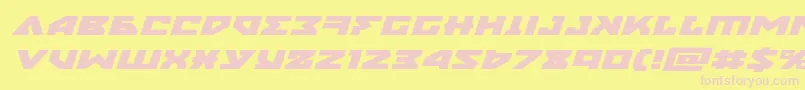 nyetxtraexpandital Font – Pink Fonts on Yellow Background