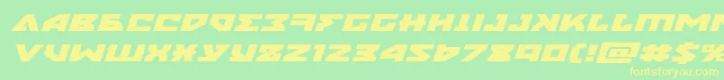 nyetxtraexpandital-Schriftart – Gelbe Schriften auf grünem Hintergrund