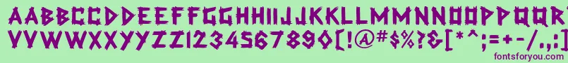 TradingPostBold Font – Purple Fonts on Green Background