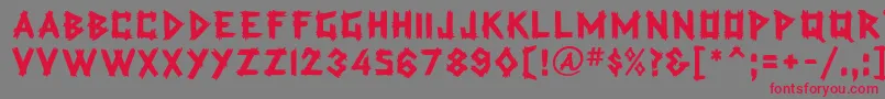TradingPostBold Font – Red Fonts on Gray Background