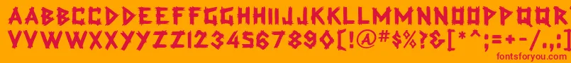 TradingPostBold Font – Red Fonts on Orange Background