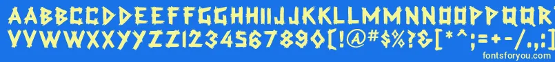 TradingPostBold Font – Yellow Fonts on Blue Background