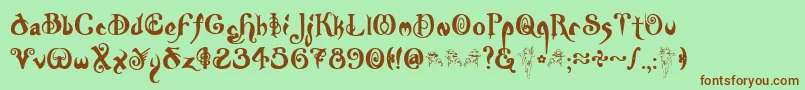 Nymph Font – Brown Fonts on Green Background