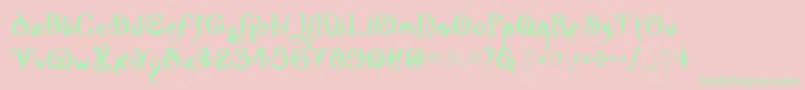 Nymph Font – Green Fonts on Pink Background