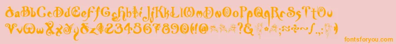 Nymph Font – Orange Fonts on Pink Background