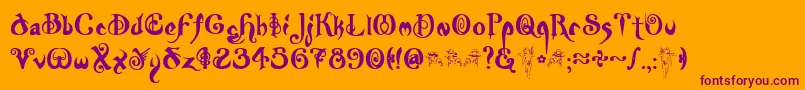 Nymph Font – Purple Fonts on Orange Background