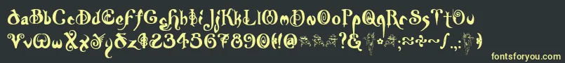 Nymph Font – Yellow Fonts on Black Background