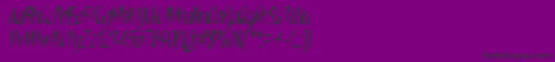 NYOEHOKA ITALIC Font – Black Fonts on Purple Background