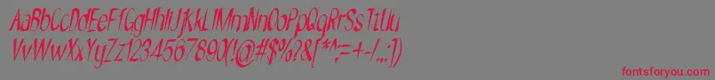 NYOEHOKA ITALIC-Schriftart – Rote Schriften auf grauem Hintergrund