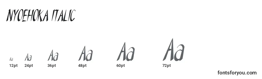NYOEHOKA ITALIC Font Sizes