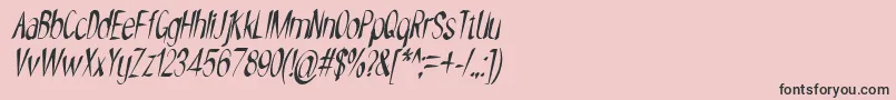 NYOEHOKA ITALIC Font – Black Fonts on Pink Background