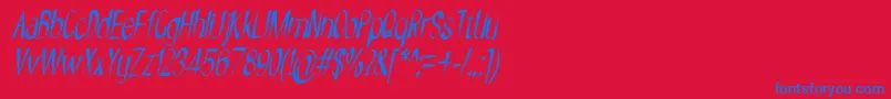 fuente NYOEHOKA ITALIC – Fuentes Azules Sobre Fondo Rojo