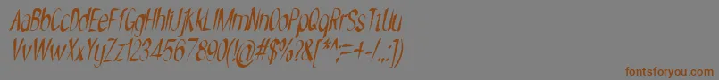 Шрифт NYOEHOKA ITALIC – коричневые шрифты на сером фоне