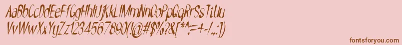 Шрифт NYOEHOKA ITALIC – коричневые шрифты на розовом фоне