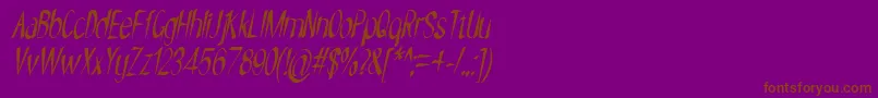 NYOEHOKA ITALIC Font – Brown Fonts on Purple Background