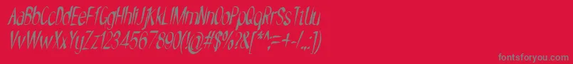Weitere Informationen zur NYOEHOKA ITALIC-Schriftart NYOEHOKA ITALIC-Schriftart – Graue Schriften auf rotem Hintergrund