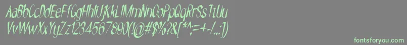 NYOEHOKA ITALIC-fontti – vihreät fontit harmaalla taustalla