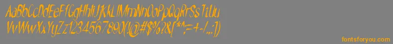 NYOEHOKA ITALIC-Schriftart – Orangefarbene Schriften auf grauem Hintergrund
