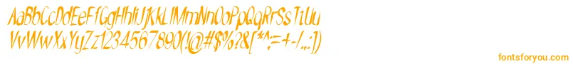 NYOEHOKA ITALIC-fontti – oranssit fontit valkoisella taustalla