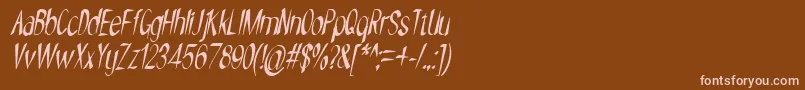 Шрифт NYOEHOKA ITALIC – розовые шрифты на коричневом фоне