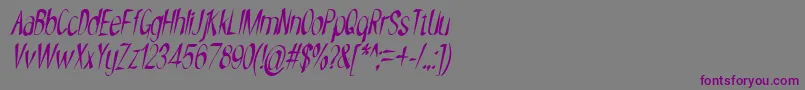 Шрифт NYOEHOKA ITALIC – фиолетовые шрифты на сером фоне