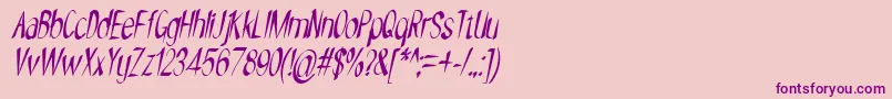Шрифт NYOEHOKA ITALIC – фиолетовые шрифты на розовом фоне