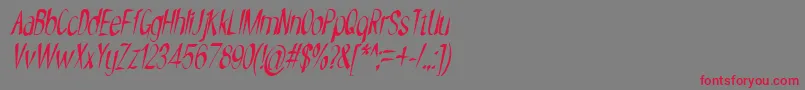 NYOEHOKA ITALIC Font – Red Fonts on Gray Background