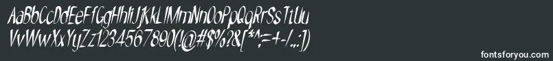 フォントNYOEHOKA ITALIC – 黒い背景に白い文字