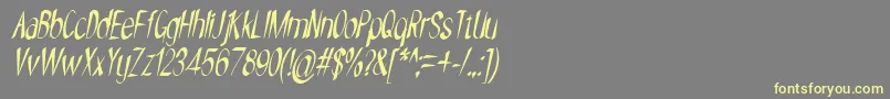 NYOEHOKA ITALIC Font – Yellow Fonts on Gray Background