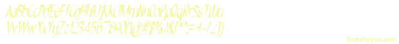 NYOEHOKA ITALIC-fontti – keltaiset fontit valkoisella taustalla