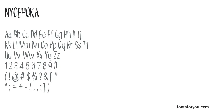NYOEHOKA-fontti – aakkoset, numerot, erikoismerkit