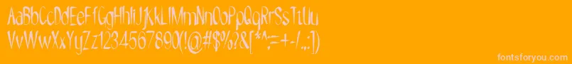 フォントNYOEHOKA – オレンジの背景にピンクのフォント